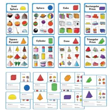 Odoorgames 100 Pcs 3D Shapes for Teaching - Geometric Solids and Geometry Manipulatives for Classroom - Enhance Learning Experience
