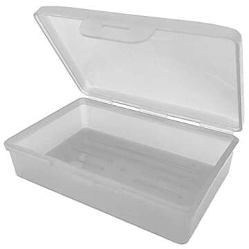 American Comb Travel Soap Box with Hinged Lid - Clear White - Made in The USA