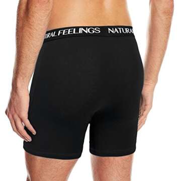 Natural Feelings Boxer Briefs Mens Underwear Men Pack Of 5 Soft Cotton Open Fly Underwear, M 33"-35" 84cm-89cm