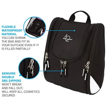 Large Travel Toiletry Bag with 17 Compartments – Water Resistant