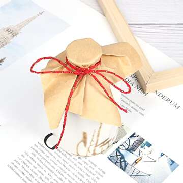 Tenn Well Bakers Twine, 2 Roll x 328 Feet 2mm Gold Wire Combined Christmas Twine String Ribbon for Gift Wrapping, Baking, Crafting, Holiday Decorations