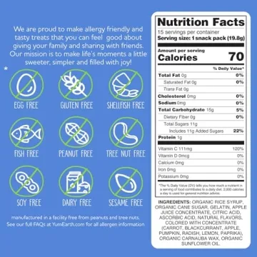 YumEarth Organic Gummy Bears - Allergy Friendly Fruity Snacks