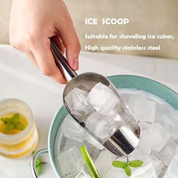 Metal Ice Scoop 6 Oz，Kitchen Ice Scooper for Ice Maker, Small Food Scoops for Bar Party Wedding Pe...