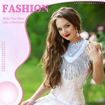 2 Pcs Disco Fringed Bandana Last Disco Party Paisley Bandanas Rhinestone Fringe Bandanas for Women Girls Western Party Favor (White, Pink)