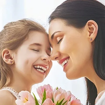 Memorjew Hypoallergenic Initial Stud Earrings for Women