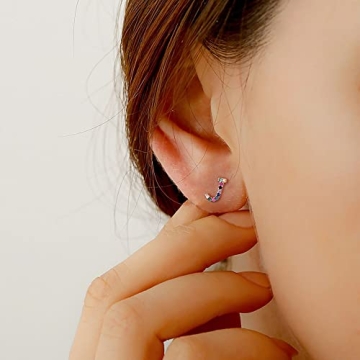 Memorjew Hypoallergenic Initial Stud Earrings for Women