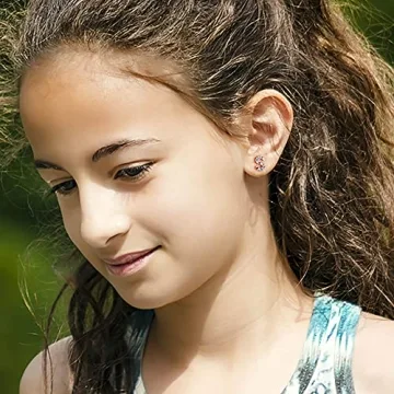 Memorjew Hypoallergenic Initial Stud Earrings for Women