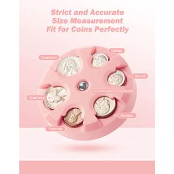 JOYTUTUS Coin Holder, Portable Coin Change Organizer, Universal Coin Storage Coin Holder for Car, Wa...