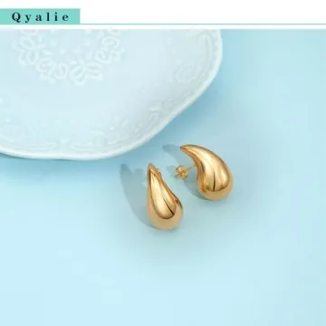 Chunky Gold Hoop Earrings Lightweight Women9s Jewelry