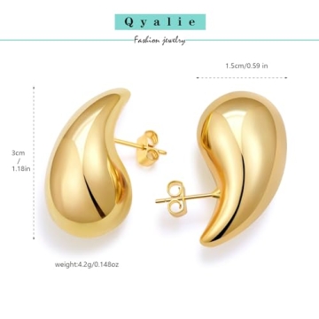 Chunky Gold Hoop Earrings Lightweight Women9s Jewelry