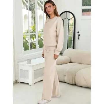 ANRABESS Women's Cozy Two Piece Lounge Sweater Set