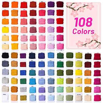 Paxcoo 146 Pcs String Bracelet Making Kit Embroidery Floss with Organization Box Including 108 Color...