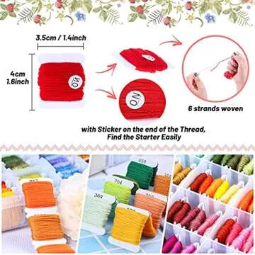 Paxcoo 146 Pcs String Bracelet Making Kit Embroidery Floss with Organization Box Including 108 Colors Cross Stitch Thread Bracelet String and 38 Pcs Tools for Friendship Bracelet String Making