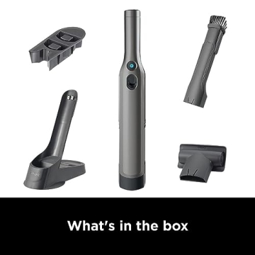 Shark WV201 WANDVAC Handheld Vacuum, Lightweight at 1.4 Pounds with Powerful Suction, Charging Dock, Single Touch Empty and Detachable Dust Cup,Graphite, Slate