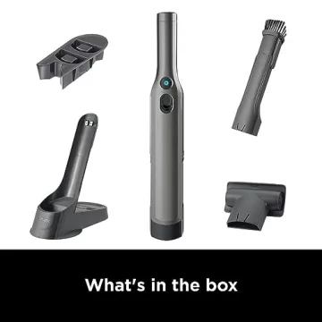 Shark WV201 WANDVAC Handheld Vacuum, Lightweight at 1.4 Pounds with Powerful Suction, Charging Dock, Single Touch Empty and Detachable Dust Cup,Graphite, Slate