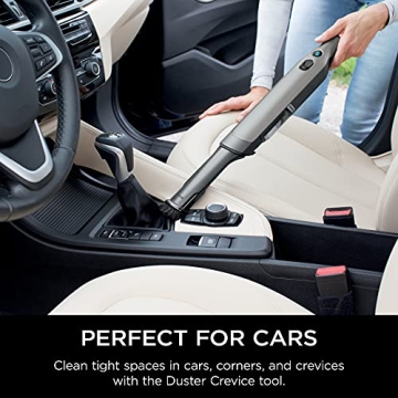 Shark WV201 WANDVAC Handheld Vacuum, Lightweight at 1.4 Pounds with Powerful Suction, Charging Dock, Single Touch Empty and Detachable Dust Cup,Graphite, Slate