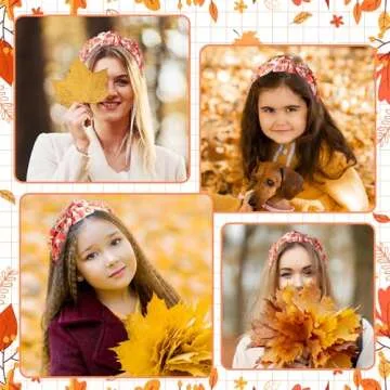 PANTIDE Thanksgiving Fall Jeweled Headband for Women Girls