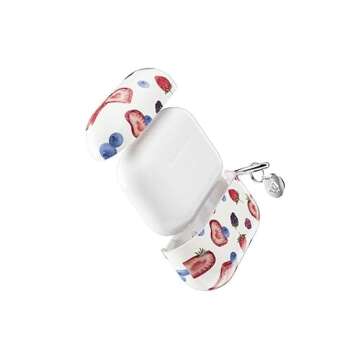Wildflower Cases - Fruit Tart Airpods Pro Case, Compatible with Apple Airpods Pro Only | Berries, Fruit, Cute, White, Trendy, Blue, Red, Purple - Protective Cover, Keychain, Women Owned Small Business