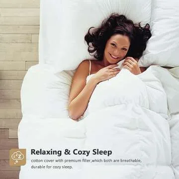 DWR Premium Feather Down Comforter Duvet Insert 106x90-100% Skin-Friendly Cotton Cover, Medium Weight Quilted for All Season Bedding (King, Ivory White)