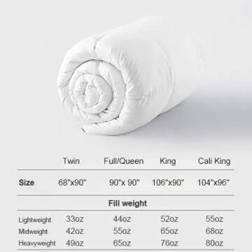 DWR Premium Feather Down Comforter Duvet Insert 106x90-100% Skin-Friendly Cotton Cover, Medium Weight Quilted for All Season Bedding (King, Ivory White)