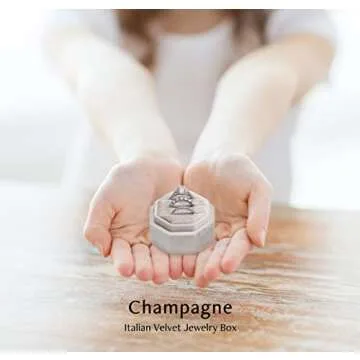 BLUTETE Velvet 3 Slots Jewelry Ring Box Engagement Wedding Box Keepsake Box Bridal Photo Ring Triple...