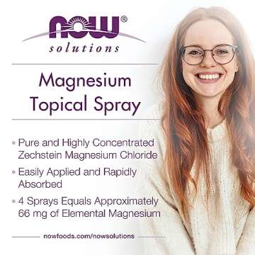 NOW Foods Solutions, Magnesium Topical Spray, from the Ancient Zechstein Seabed, Highly Concentrated, 8 Fl Oz (Pack of 1)
