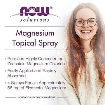 NOW Foods Solutions, Magnesium Topical Spray, from the Ancient Zechstein Seabed, Highly Concentrated, 8 Fl Oz (Pack of 1)
