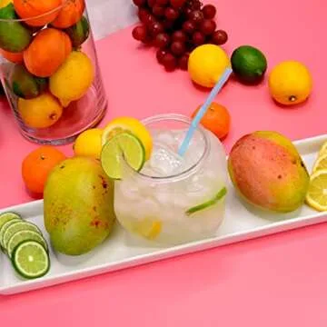 Flat-Sided Fishbowl Party Cups – 4-Pack (22 oz) – Durable Plastic, Fun Fishbowl Design for Cocktails, Mocktails, & Parties – Perfect for Indoor/Outdoor Events, BBQs, and Unique Party Favors