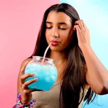 Flat-Sided Fishbowl Party Cups – 4-Pack (22 oz) – Durable Plastic, Fun Fishbowl Design for Cocktails, Mocktails, & Parties – Perfect for Indoor/Outdoor Events, BBQs, and Unique Party Favors