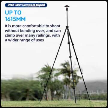 Fotopro 64" 2-in-1 Compact Travel Tripod & Phone Stand
