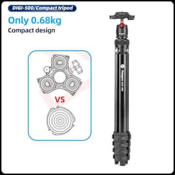 Fotopro DIGI-500 Compact 2-in-1 Travel Tripod - Lightweight & Versatile