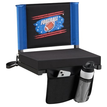 Fragess Stadium Seat with Football Pattern, Stadium Seats with Back Support and Thick Cushion, Bleac...