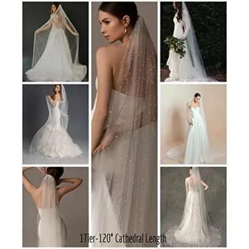 Passat Ivory 2Tiers 3M Cathedral Veils Pearl Wedding Veil Ivory Pearl Veils Bridal Veil Pearl Veils For Brides Ivory