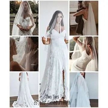 Passat Ivory 2Tiers 3M Cathedral Veils Pearl Wedding Veil Ivory Pearl Veils Bridal Veil Pearl Veils For Brides Ivory