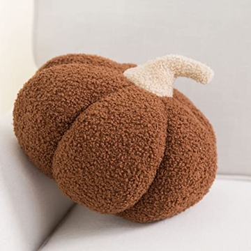 Teddy Fleece Pumpkin Throw Pillows Fall Decor