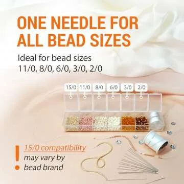 VONEEDL 60 Straight Beading Needles with Convenient Storage Tube Size 10-0.45mm (0.017in) Extra Fine Seed Beads Needles - Perfect Bead and Sequin Embroidery, Jewelry Making, Crafting, and DIY