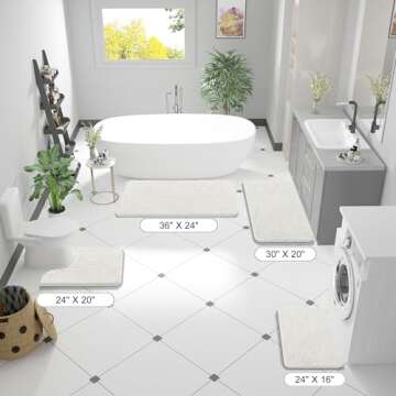 OLANLY Bathroom Rugs 59x20, Extra Soft Absorbent Chenille Bath Rugs, Rubber Backing Quick Dry, Machi...