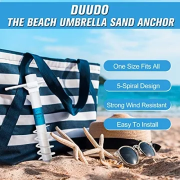 DUUDO Beach Umbrella Sand Anchor for Strong Winds