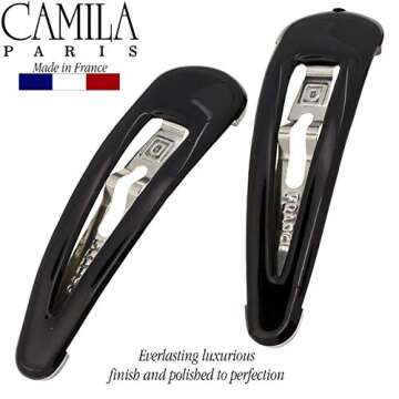 Camila Paris AD87/2 French Hair Barrettes Clips, Snap Hair Slides Clic Clac for Women, Styling Girls...