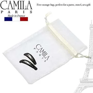 Camila Paris AD87/2 French Hair Barrettes Clips, Snap Hair Slides Clic Clac for Women, Styling Girls Side Slide-in Metal Snap Pin Hair Accessories for Women. Strong Hold, No Slip Grip, Made in France