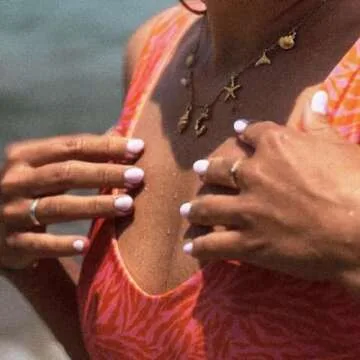 JALZEMPL Initial Charm Necklace for Summer Beach Wear