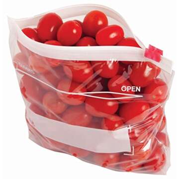 Amazon Brand - Solimo Slider Quart Food Storage Zipper Bags, 120 Count