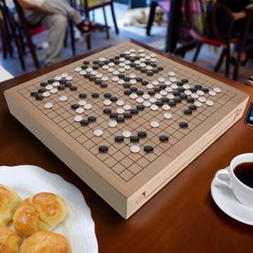 Go Game Set 12 Inch - Portable Wood Veneer Strategy Game