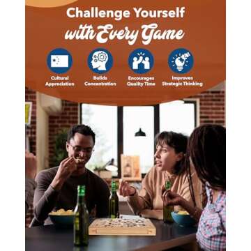 Go Game Set 12 Inch - Portable Wood Veneer Strategy Game