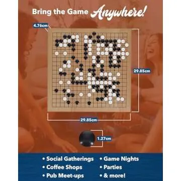 Go Game Set 12 Inch - Portable Wood Veneer Strategy Game