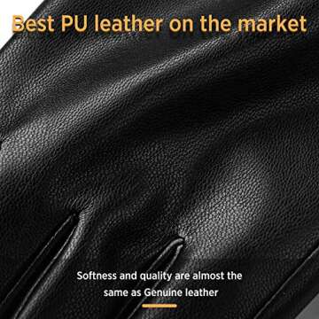 Stylish Alepo Winter PU Leather Gloves With Touchscreen Features