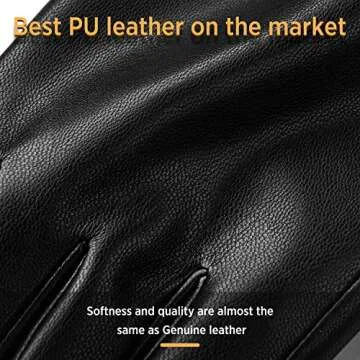 Stylish Alepo Winter PU Leather Gloves With Touchscreen Features
