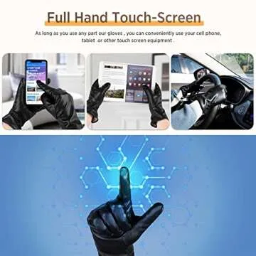 Stylish Alepo Winter PU Leather Gloves With Touchscreen Features