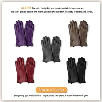Stylish Alepo Winter PU Leather Gloves With Touchscreen Features