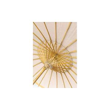 Luna Bazaar Paper Parasol - Chinese/Japanese Paper Umbrella for Weddings and Sun Protection (32-inch...